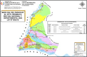 Mapa de carreteras del departamento de Ñeembucú