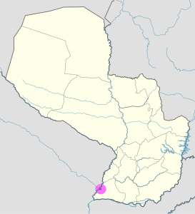 Mapa de ubicación de la ciudad de Pilar en Paraguay. Mapa de ubicación de la ciudad de Pilar en Paraguay.