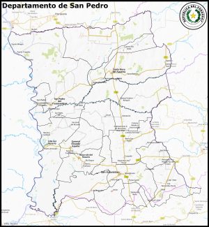 Mapa del departamento de San Pedro (Paraguay)
