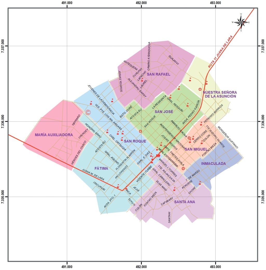 Plano de la ciudad de San Pedro de Ycuamandiyú.