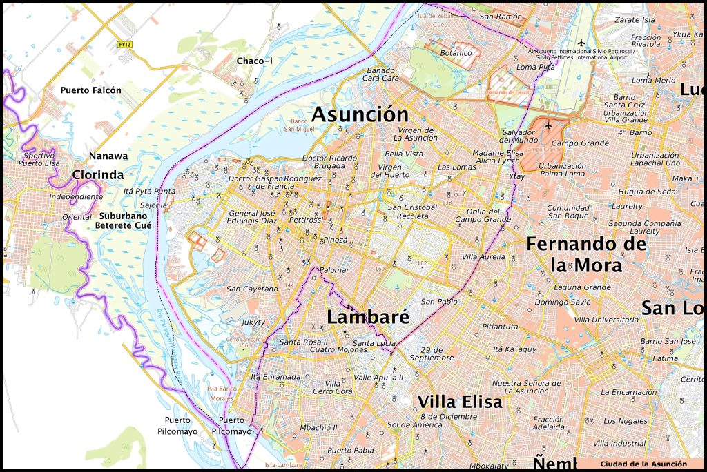 Plano de la ciudad de Asunción.