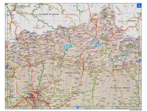Mapa de carreteras de Castilla y León hoja numero 2.