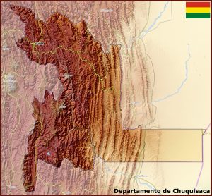 Mapa físico del departamento de Chuquisaca