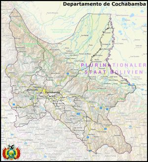 Mapa del departamento de Cochabamba