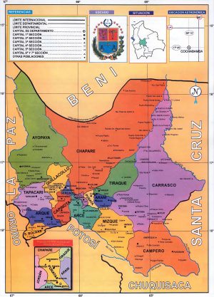 Mapa político del departamento de Cochabamba