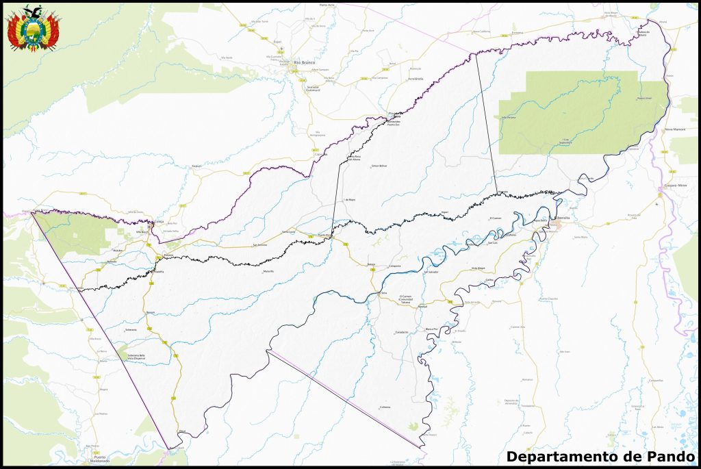 Mapa del departamento de Pando.