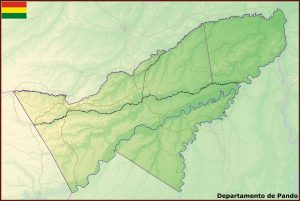 Mapa físico del departamento de Pando