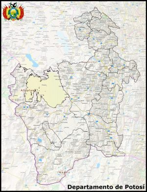 Mapa del departamento de Potos&iacute;