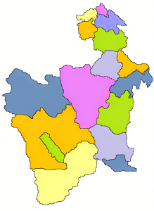 Mapa mudo coloreado del departamento de Potos&iacute;.
