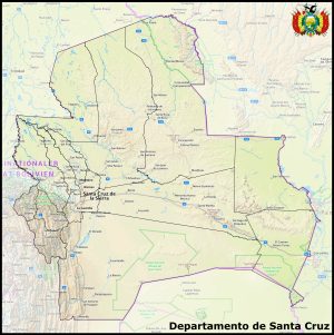 Mapa del departamento de Santa Cruz (Bolivia)