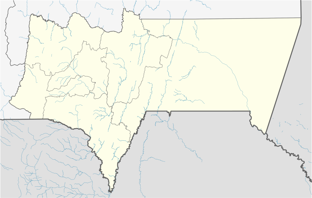 Mapa mudo del departamento de Tarija.