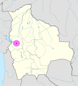 Mapa de ubicación del área metropolitana de La Paz en Bolivia. Mapa de ubicación del área metropolitana de La Paz en Bolivia.