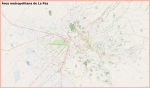 Plano del &aacute;rea metropolitana de La Paz (Bolivia)