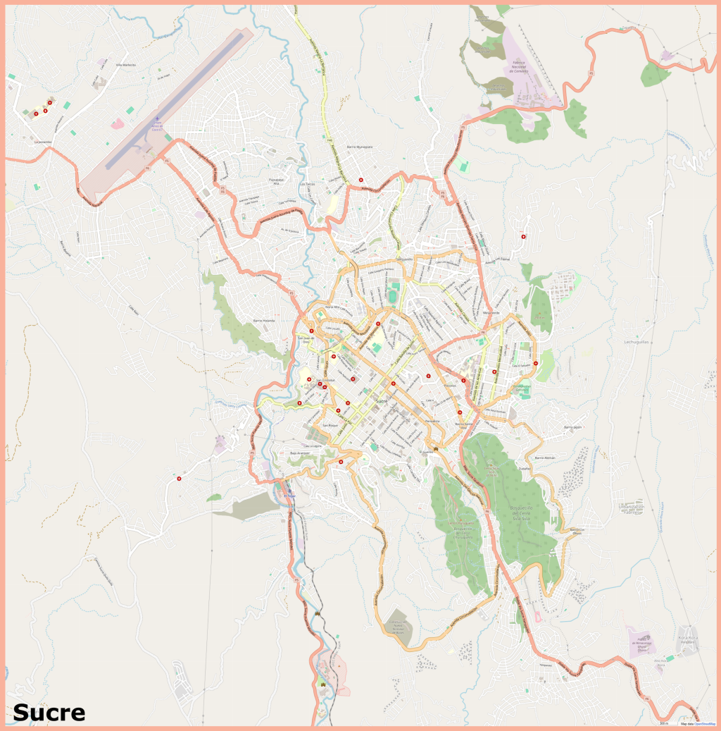 Plano de la ciudad de Sucre (Bolivia).