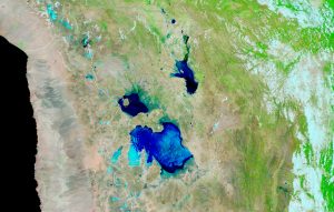 Imagen satelital del salar de Uyuni en Bolivia 19 de febrero de 2022.