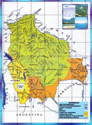 Mapa hidrográfico de Bolivia