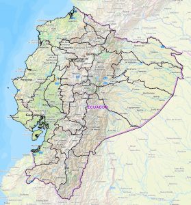 Mapa de la República del Ecuador.