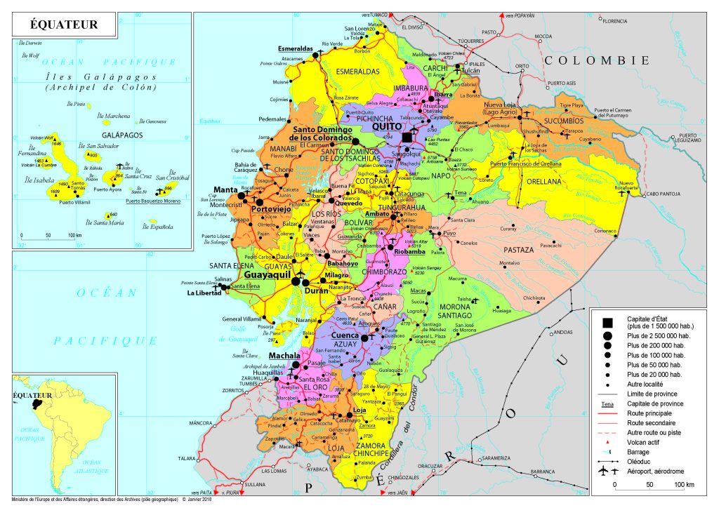 Mapa del Ecuador.