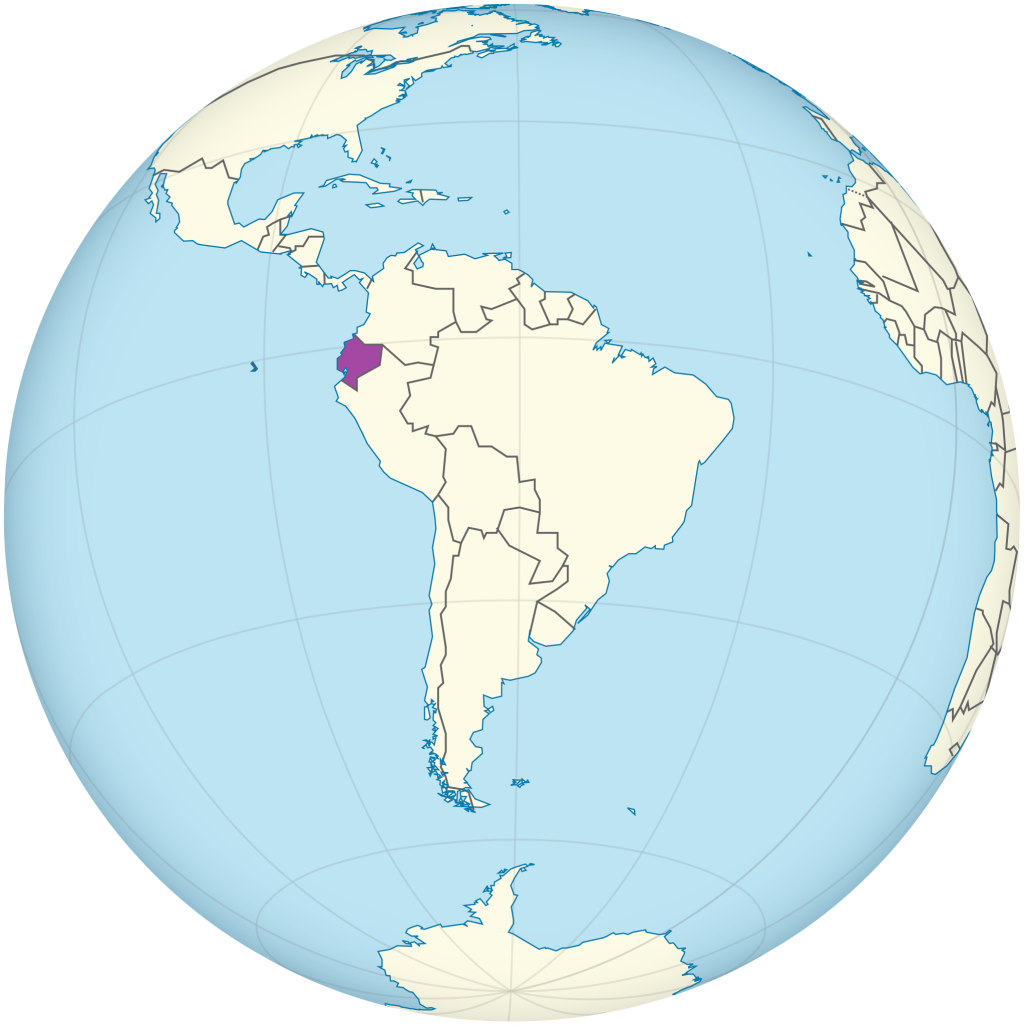 Mapa de ubicación de Ecuador.