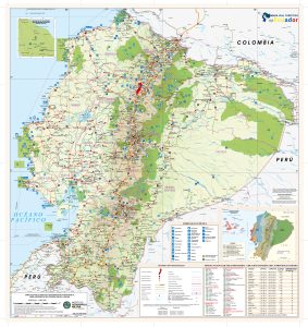 Mapa vial de Ecuador 2018.