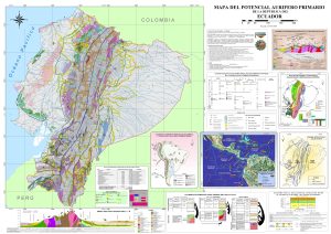 Mapa del potencial aur&iacute;fero de Ecuador.