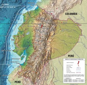 Mapa f&iacute;sico de Ecuador