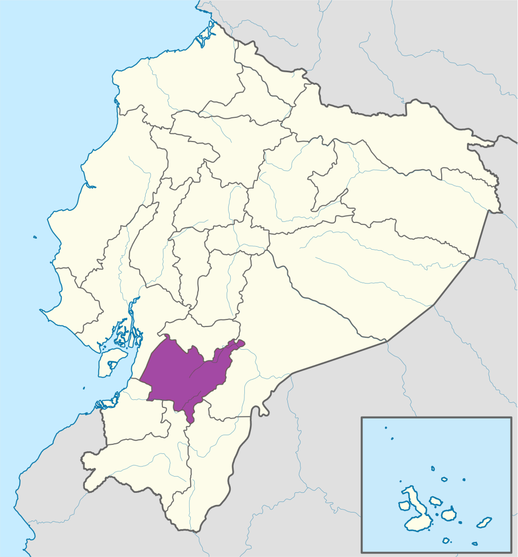 Mapa de ubicaci&oacute;n de la provincia de Azuay en Ecuador.