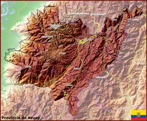 Mapa topográfico de la provincia de Azuay. Mapa topográfico de la provincia de Azuay.
