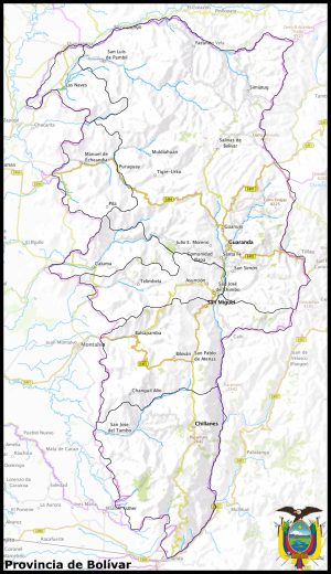 Mapa de la provincia de Bol&iacute;var (Ecuador)
