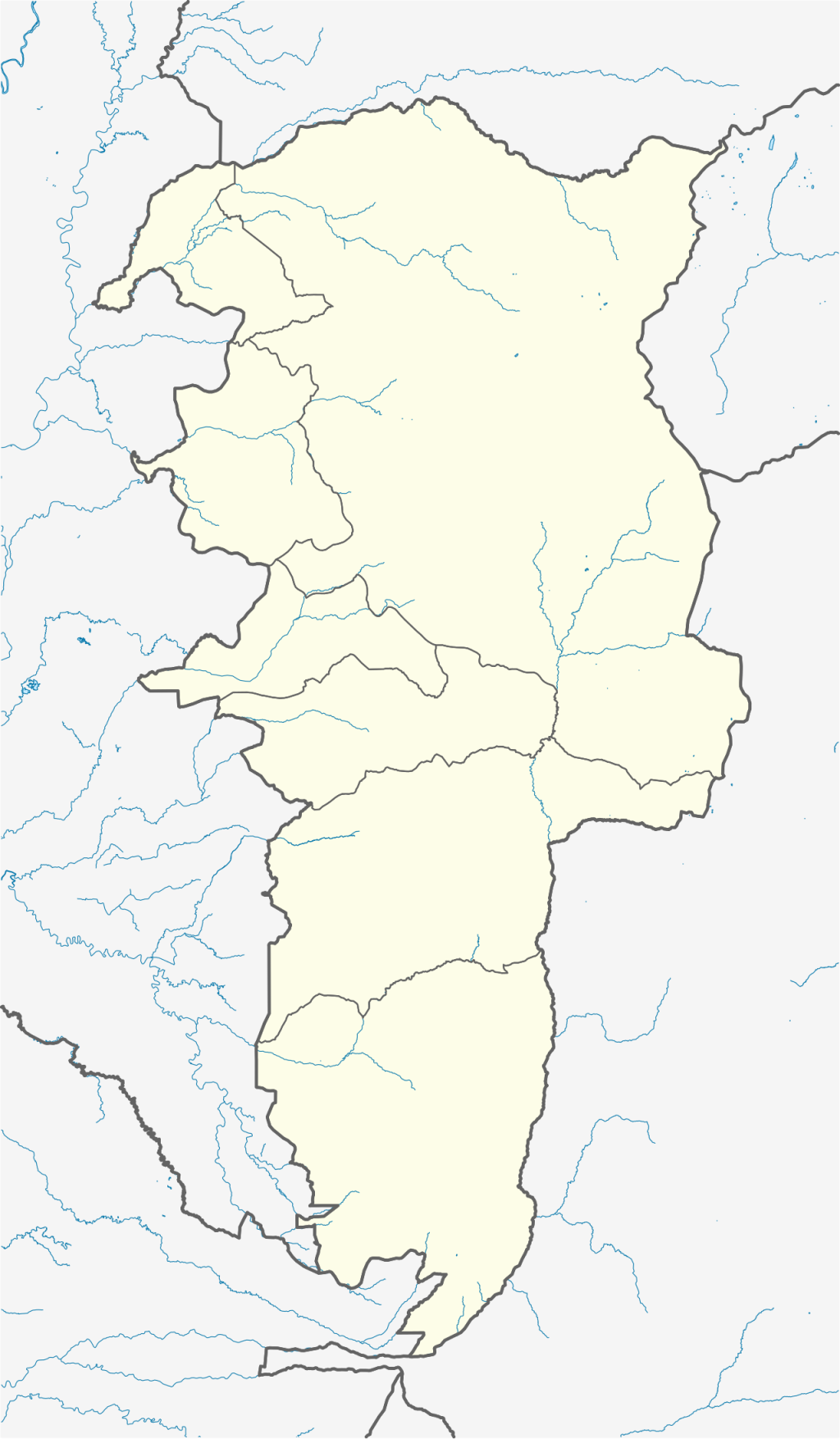 Mapa mudo de la provincia de Bolívar (Ecuador).