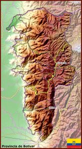Mapa topogr&aacute;fico de la provincia de Bol&iacute;var (Ecuador).