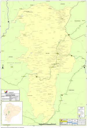 Mapa de carreteras de la provincia de Bol&iacute;var (Ecuador)