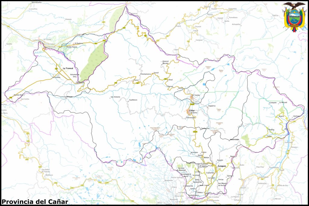 Mapa de la provincia del Ca&ntilde;ar.