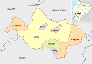 Mapa pol&iacute;tico de la provincia del Ca&ntilde;ar