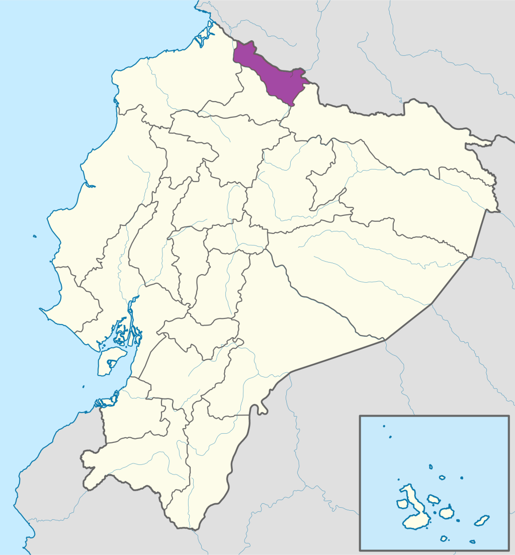 Mapa de ubicaci&oacute;n de la provincia de Carchi en Ecuador.