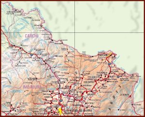 Mapa f&iacute;sico de la provincia de Carchi