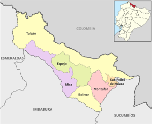 Mapa pol&iacute;tico de la provincia de Carchi