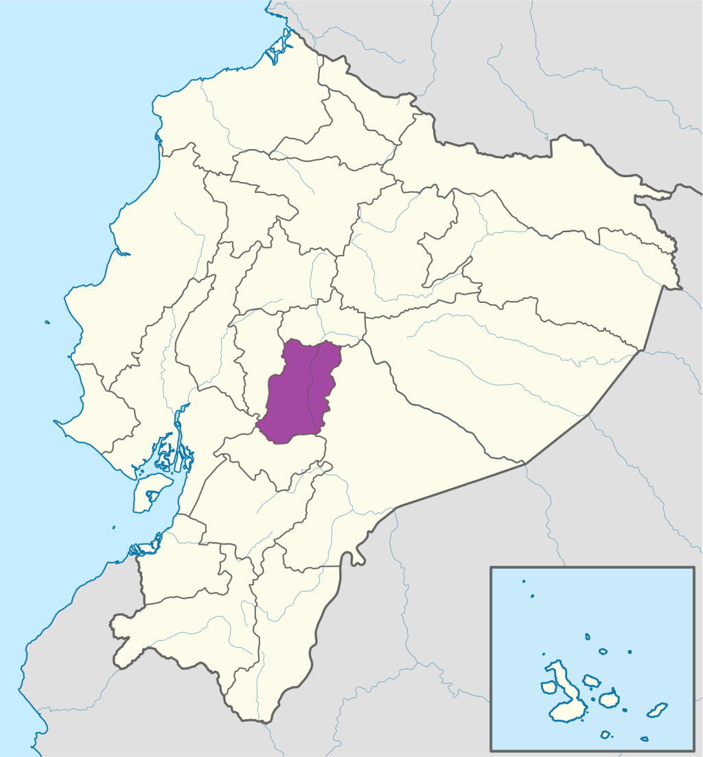Mapa de ubicaci&oacute;n de la provincia de Chimborazo en Ecuador.