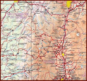 Mapa f&iacute;sico de la provincia de Cotopaxi