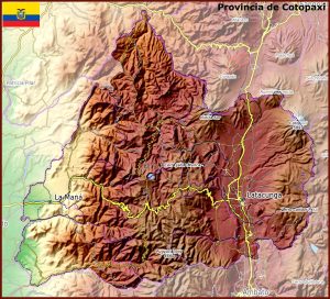 Mapa topográfico de la provincia de Cotopaxi. Mapa topográfico de la provincia de Cotopaxi.