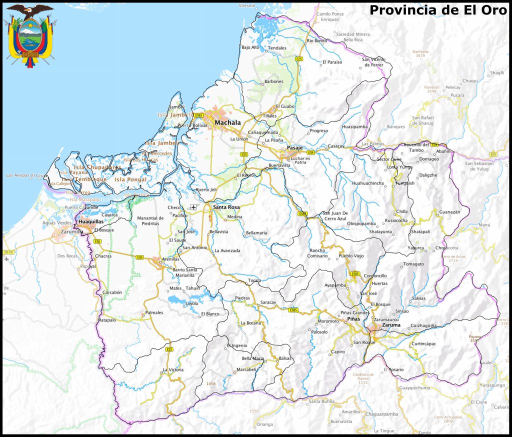 Mapa de la provincia de El Oro.