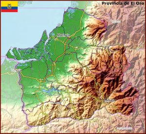 Mapa topográfico de la provincia de El Oro. Mapa topográfico de la provincia de El Oro.