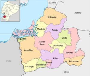 Mapa pol&iacute;tico de la provincia de El Oro