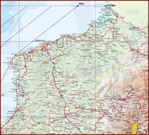 Mapa f&iacute;sico de la provincia de Esmeraldas
