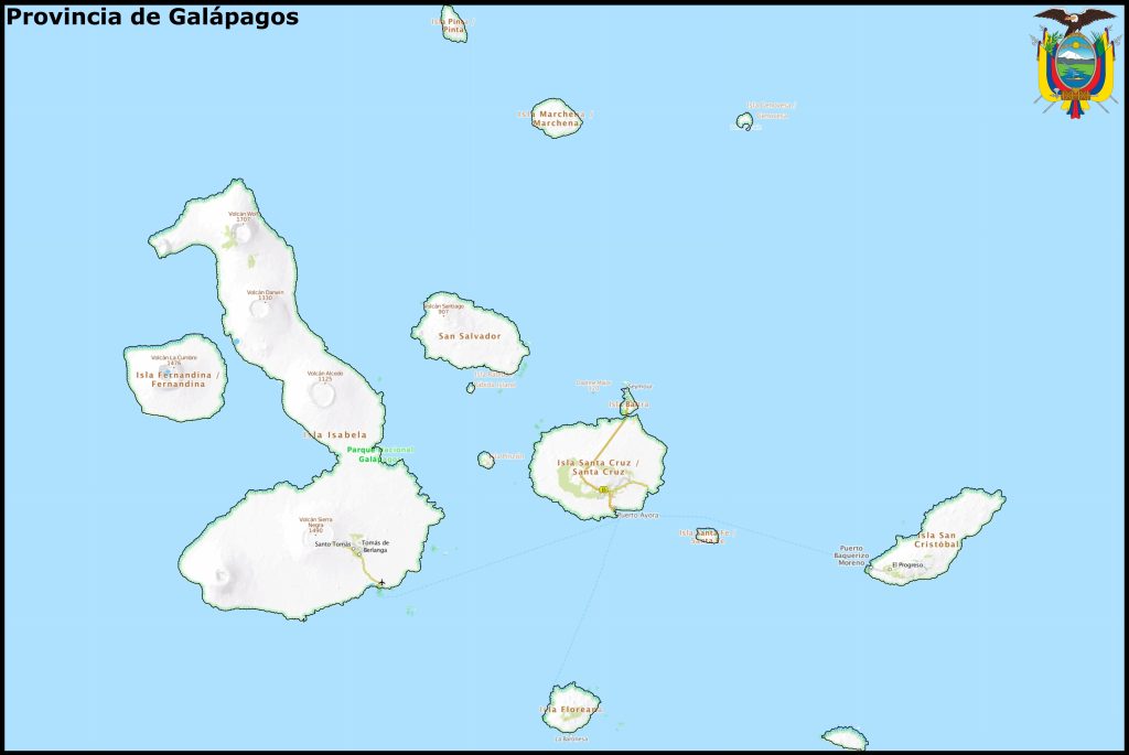Mapa de la provincia de Gal&aacute;pagos.