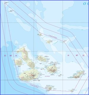Mapa f&iacute;sico de la provincia de Gal&aacute;pagos