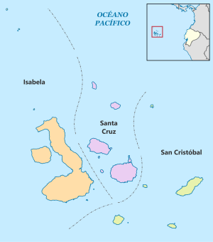 Mapa pol&iacute;tico de la provincia de Gal&aacute;pagos