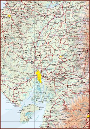Mapa f&iacute;sico de la provincia del Guayas