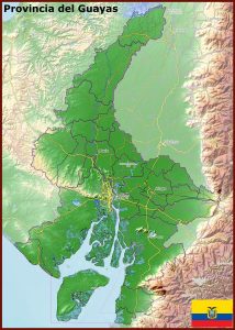 Mapa topográfico de la provincia del Guayas. Mapa topográfico de la provincia del Guayas.
