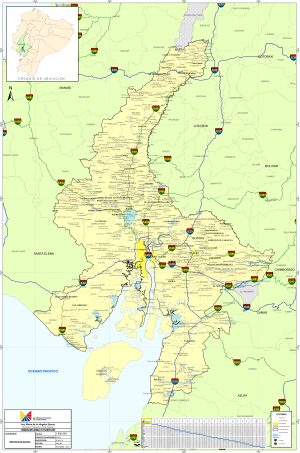 Mapa de carreteras de la provincia del Guayas